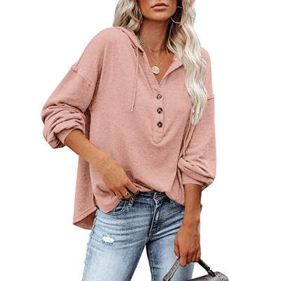 China New 2021 autumn/winter breathable solid color hoodie casual loose sweater for sale