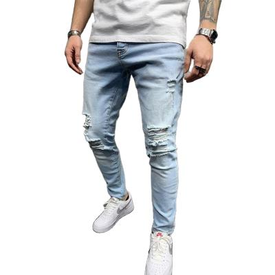 China European and American AmazonEBay men's new QUICK-DRY new solid color skinny tight denim pants11037 new for sale