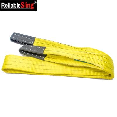 China CE Approved Reliable Soft Webbing 3t Slings , Yellow Lifting Belt 3t Flat for sale