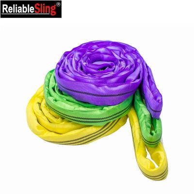 China For soft rigging and lifting applications polyester around type Crane Lifting Slings for sale