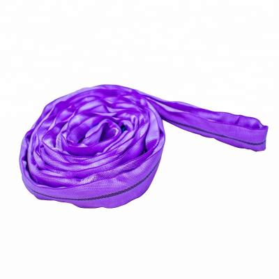 China 7:1 Lifting Loads Polyester Round Sling SF Purple With Double Ply Cover for sale