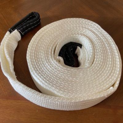 China Other White Nylon Strap CE Wholesale Capacity GS Snatch Automatic Car Boat Moving Tow Rope for sale