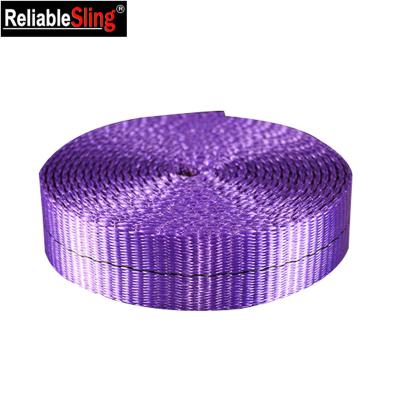 China Viable Printed 1 Ton Purple 25mm Width Industrial Polyester Webbing Belt for sale