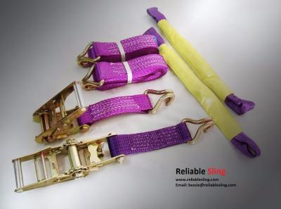 China Polyester Salvage Ratchet , Alloy Wheel Safety Ties 5ton Trailer for sale