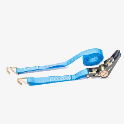 China Strap Goods China Technology Production 25mm To 75mm 0.75t To 10.5t Transport Flat Ratchet Buckle Tie Up Belt for sale