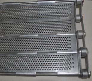 China Geperforeerd 430 Roestvrij staal Chip Conveyor Chain Plate Belt Te koop