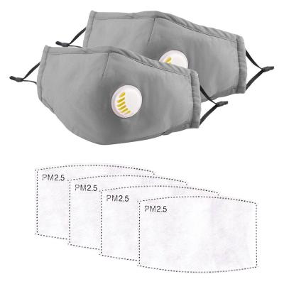 China Wholesale 2 Pcs Breathable Gray Sport Filter Face Mask Washable Comfortable Riding Mask for sale