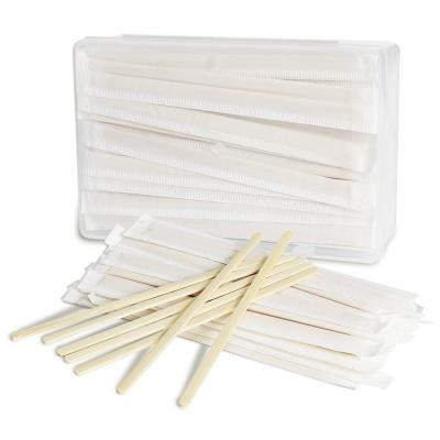 China Sustainable Disposable 200pcs Round Head Bamboo Stick Coffee Stirrers With Storage Case for sale