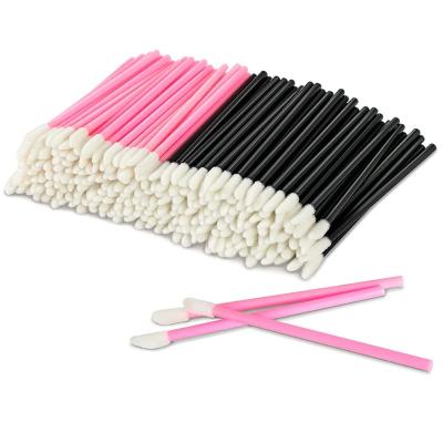 China 200 PCS Disposable Lip Brushes - Disposable Black Pink Lip Applicators Lip Magic Wands For Makeup, Lipstick, Lip Gloss for sale