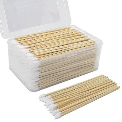 China 100% Eco-friendly Disposable One Sharp Pointed 100 Pcs Stick Bamboo Cotton Swab for sale