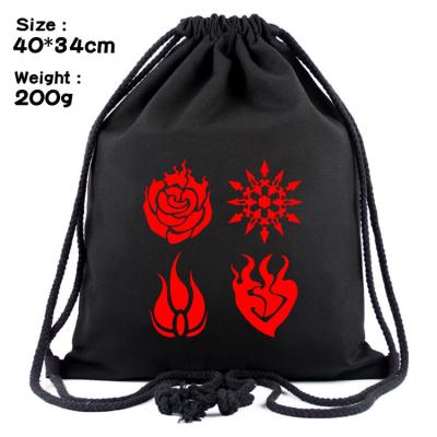 China RWBY Anti-theft Anime Printing Bags Peripheral Gym Drawstring Bag Canvas Large Capacity Current Tide Backpack for sale