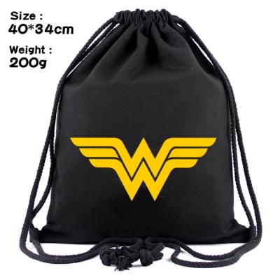 China Anime Anti-theft Unisex Peripheral Logo Backpack Women Wonder Woman Drawstring Pocket Waterproof Backpack for sale