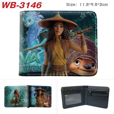 China Raya waterproof and the last cartoon dragon logo large capacity card bag unisex custom portable wallet folding peripheral PU leather wallet for sale