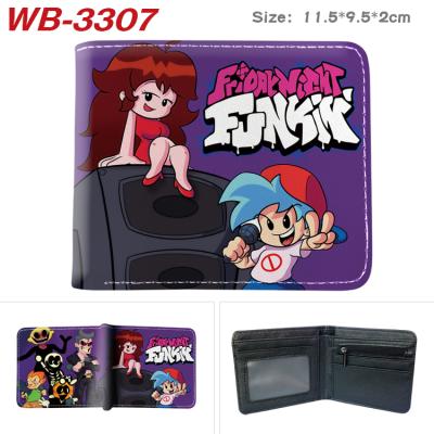 China Waterproof Friday Night Funkin Game Cartoon Peripheral Anime Folding Short Wallets PU Leather Card Unisex Portable Wallet for sale