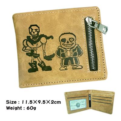 China Anime Game Undertale Cartoon Waterproof Wallets Invent Purse Large Capacity Card Holder Purse With Zipper Bag for sale