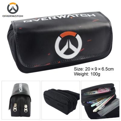 China Overwatch Anti-theft Anime Pen Bag Pencil Case Makeup Pouchg Canvas Large Capacity Peripheral Pencil Case for sale