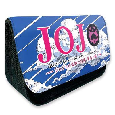 China JoJo's Adventure Anti-theft Pen Bags Large Capacity Double Zipper Quirky Pen Bag Flip Pen Bag Unisex Canvas Pencil Case for sale