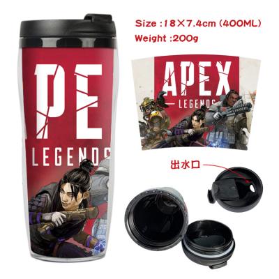 China Viable Apex Legends Hot Selling Anime Insulation Coffee Tea Cup Food Grade Coating Bottle Water Peripheral Plastic Cup for sale