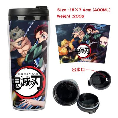 China Viable Custom Plastic Camping Insulated Double Mug Demon Slayer Anime Coffee Mug Sports Water Bottle Mug for sale