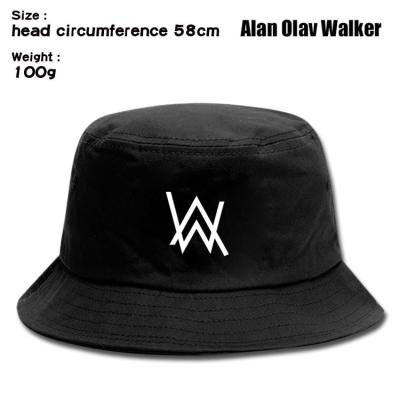 China Plush Summer Fisherman Alan-Olav-Walke Outdoor Hat Printed Anime Cartoon Hat Sun Protection Bucket Hats For Women Men for sale