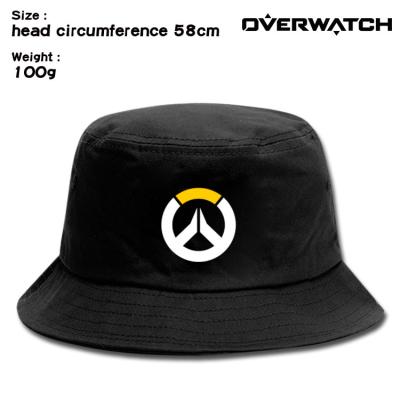 China Plush Summer Anime Overwatch Game Outdoor Recreational Peripheral The Flat Design Sun Visor Harajuku Bucket Hat Fisherman Hat for sale