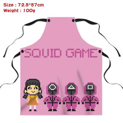 China Korean Peripheral Unisex Anime Game Squid Drinks/Food Drama Digital Printing Sleeveless Sling Waterproof And Antifouling Apron Apron Korean for sale