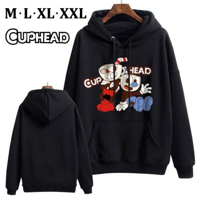 China Anti-wrinkle Anime clothes hoodie unisex fashion Cuphead printed loose plush thickened hoodie sweatshirt for sale