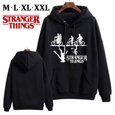 China Anti-wrinkle Stranger Things Anime Printed Long Sleeved Hoodie Men Women Tops Current Harajuku Tide Plush Thickened Hoodie for sale