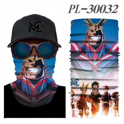 China New Style 3D Digital Cotton Printing My Hero Academia Anime Print Biker Face Increasing Bandanas Ski Scarf Headband for sale