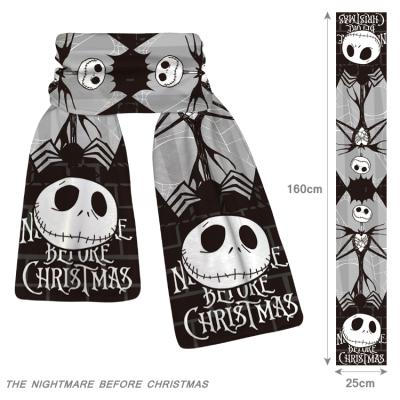 China Cotton Nightmare Before Winter Christmas Anime Scarf Warm Scarf Shawl Crystal Velvet Unisex Plush Peripheral for sale