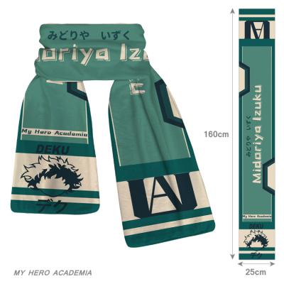 China Cotton hot selling my winter peripheral high quality unisex plush hero academia anime scarf warm scarf for sale