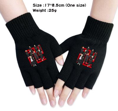 China Tokyo avengers anime digital printing cotton knitted hand to cover unisex fingerless winter hand printed warm protection MC784 for sale