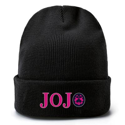 China JoJo COMMON Adventure Weird Anime Cartoon Logo Printed Beanies Hat Peripheral Hop Knitted Hat Outdoor Tide Current Knitted Hat for sale