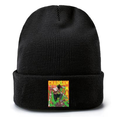 China Hip COMMON peripheral hophat cartoon anime man chainsaw unisex cold proof keep warm short unisex knitted hat for sale