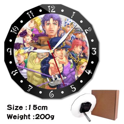 China JoJo's Adventure Weird Anime Style Antique Style Double Layer Wall Hanging Alarm Clock Peripheral Home Acrylic Alarm Clock for sale