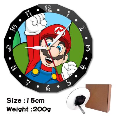 China Anime Antique Creative Game Modern Design Style Items Peripheral Wall Clocks Shape Decoration Acrylic Double Layer Wall Clock Alarm for sale