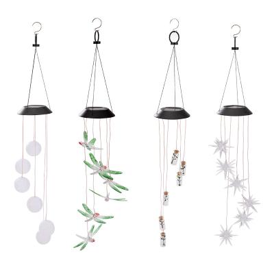 China Outdoor Human Sensor Color Changing Christmas Tree Lights Ball LED Solar Hanging Mobile Garden Wind Chime Lamp is Suitable for Party Decoration for sale