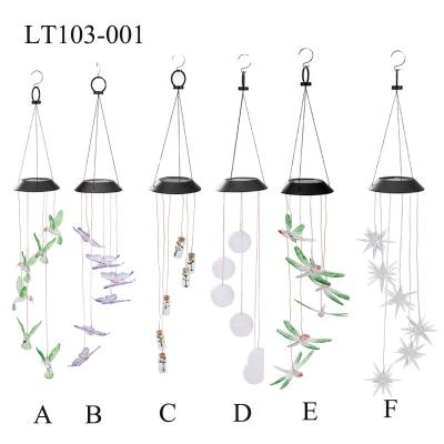 China Wind Rings Solar Light Wind Chimes Led Solar Wind Chime Patio Movable Hanging Light for Porch Deck, Garden Lights for sale