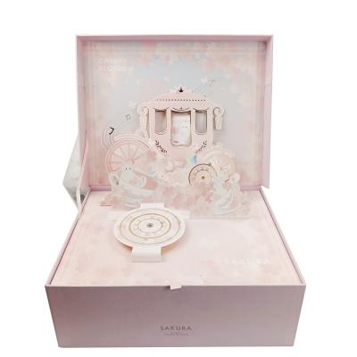 China Christmas Recyclable Luxury Wholesale Fancy Pink Custom Gift Box Matte Paper Wrapping With Butterfly Ribbon for sale