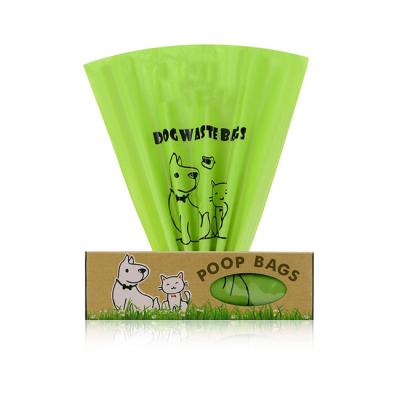 China Flat Top Biodegradable Dog Poop Bags With Handles Dispenser Box Packed Rolled for sale