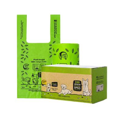 Cina Biodegradabile Compostabile Sacchetti di cacca per cani Eco-friendly Tie Handle Sacchetti di cacca in vendita