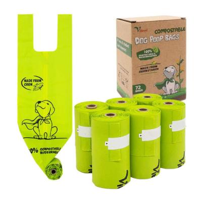 China Biodegradable Tie Handle Dog Poop Bags Compostable Dog Waste Bags for sale