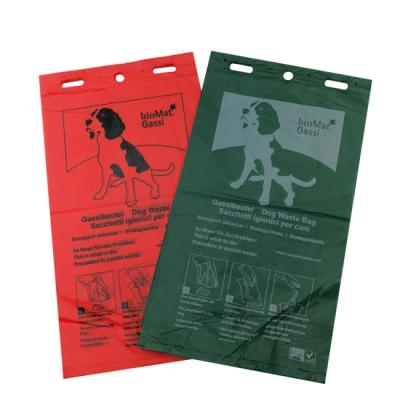 China Blocked Wicketed Compostable Dog Poop Bags Cornstarch Biodegradable Pet Waste Bags for sale