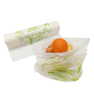 China Flat Top Biodegradable Produce Bags Custom Compostable Fruit And Vegetable Bags for sale