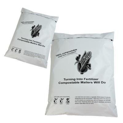 China Custom Logo Biodegradable Poly Mailers Bag Eco Friendly Made From Corn Starch for sale