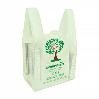 China Custom Coloured Biodegradable Shopping Carrier Bags BPI DIN CERTCO ABA Certified for sale