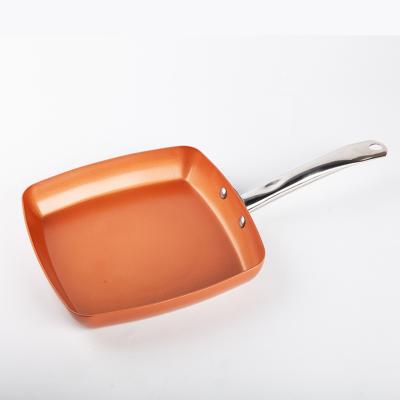 China Pan 25cm Square Aluminum Alloy Traditional Copper Nonstick Frying Pan for sale