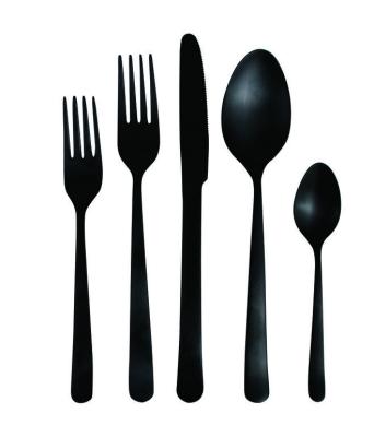 China Viable Wholesale Metal Matt Black Matte Cutlery Silverware Set 18/0 Stainless Steel Matte Black Flatware Set for sale