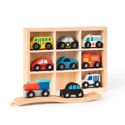 China Wooden Slot Car Toy Children Educational Play DIY Baby Car Track Set Wooden Toy For Kids Toy for sale