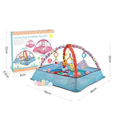 China Sports Toy Fence Play Blanket Baby Gym Mat Rack Baby Play Mat with Ocean Ball for sale